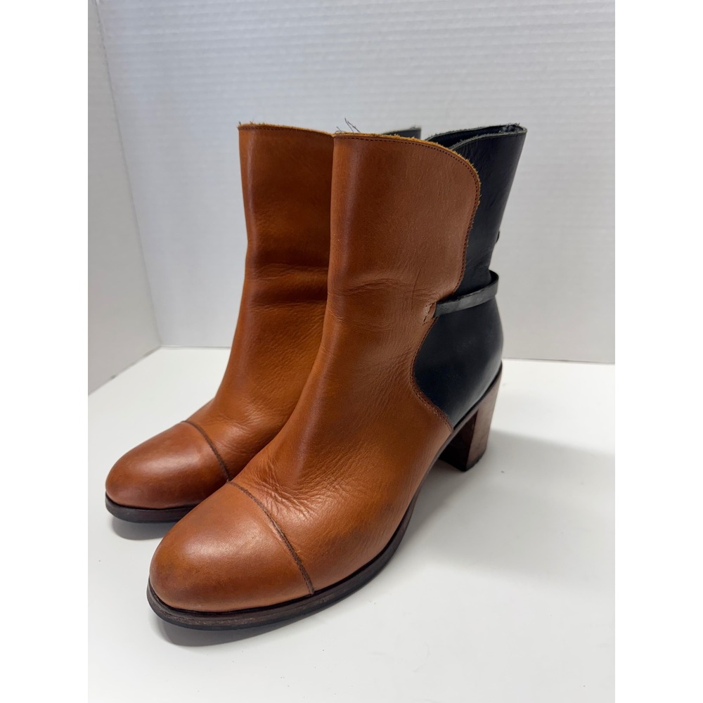 Wolverine 1000 Mile Samantha Pleet Tan Black‎ Leather Boots W00811 Size 9B